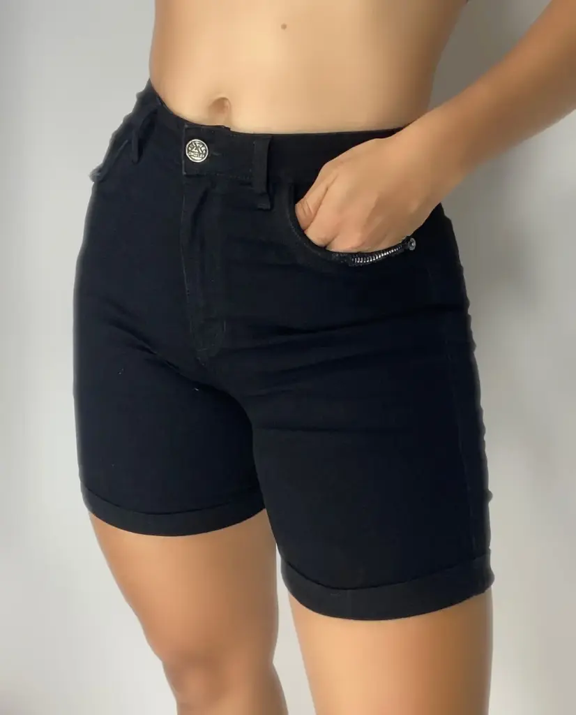 Short mujer largo negro 4228