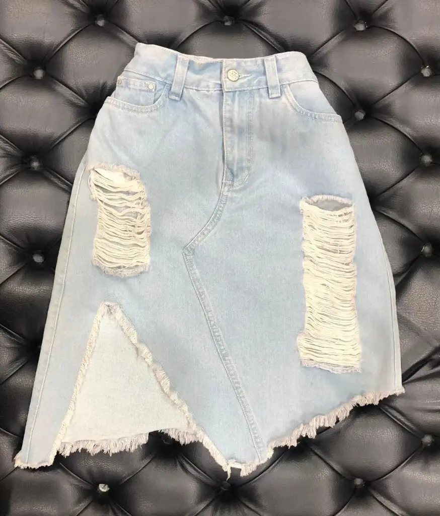 Falda jean rotos 4310
