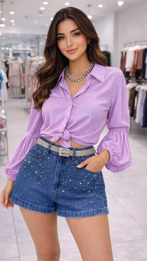 Short mujer piedreria osc 4563