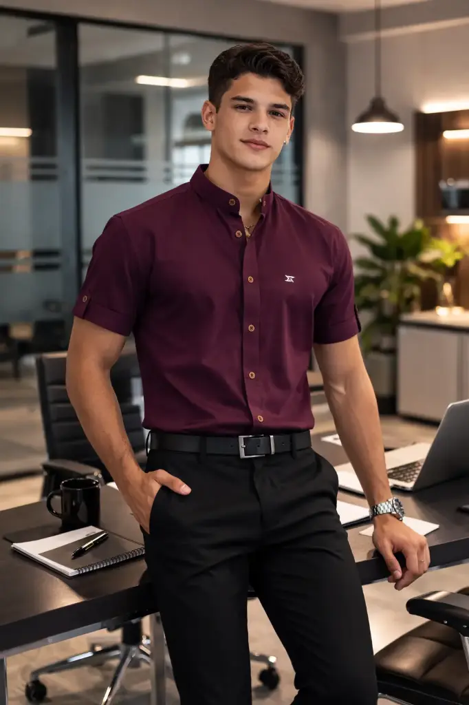 CAMISA MC CRIXLER C100-2 VINO