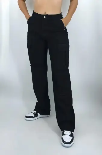 JEAN MUJER CARGO NEGRO 4504